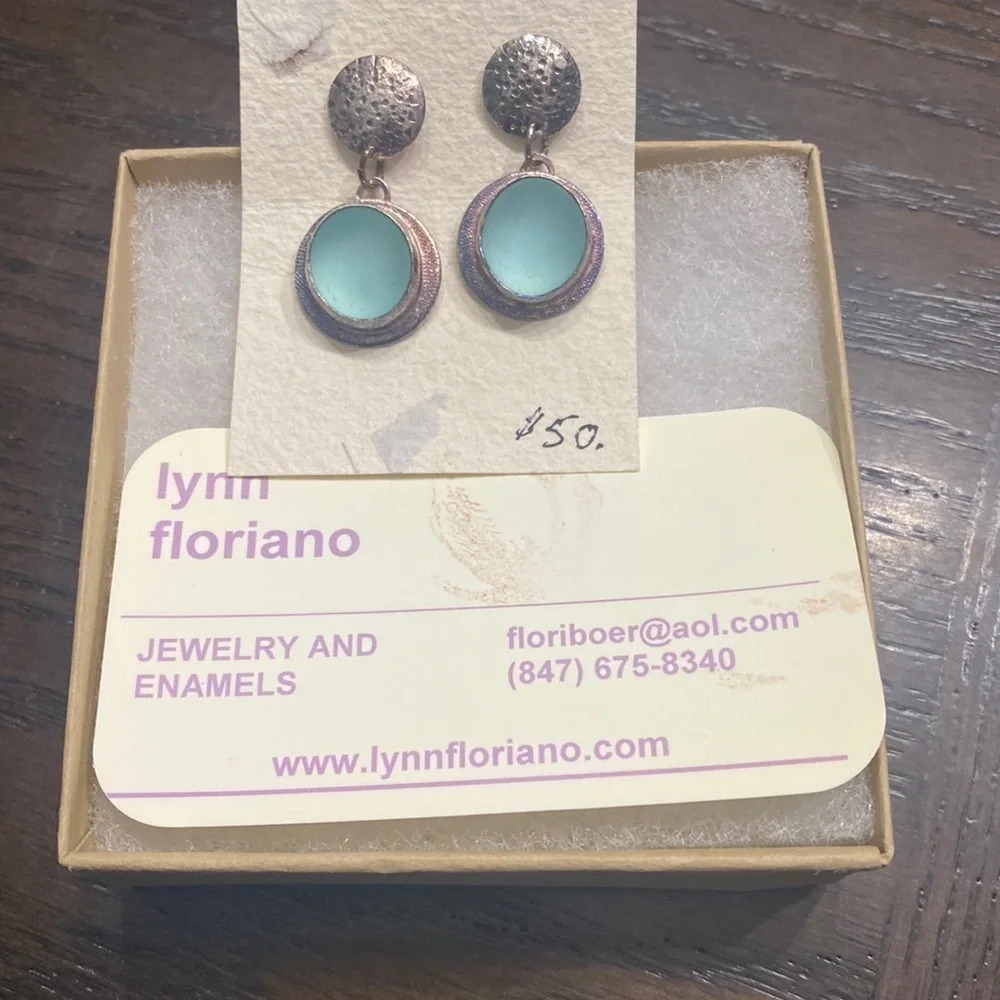 Handmade Earrings Teal stone